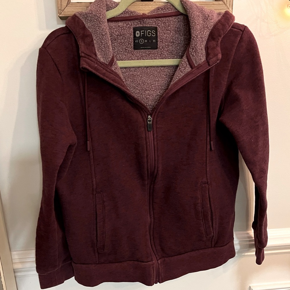 FIGS Women’s Small Burgundy Zip Up Sweatshirt